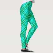 Blauwgroen Turquoise Tartan Plaid Pattern Design Leggings