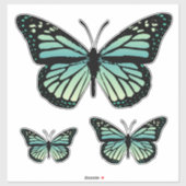 Blauwgroen turquoise vlinder sticker (Vel)