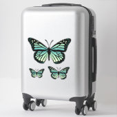 Blauwgroen turquoise vlinder sticker (Koffer)