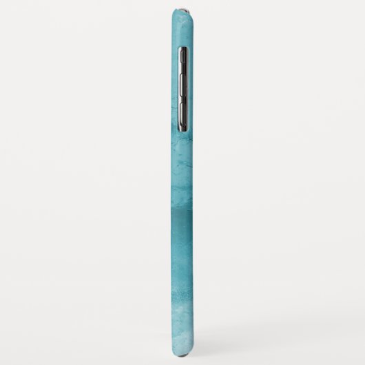 Blauwgroen Turquoise Waterverf Marble | Monogram Case-Mate iPhone Case (Achterkant/links)