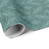 blauwgroen turquoise western land Gereed Leder Cadeaupapier (Rol Hoek)