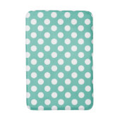 Blauwgroen Turquoise & White Polka Dots Badmat (Voorkant Verticaal)