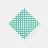 Blauwgroen Turquoise & White Polka Dots Birthday P Servet (Hoek)