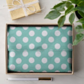 Blauwgroen Turquoise & White Polka Dots Birthday P Tissuepapier (Geschenk)