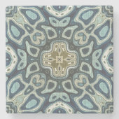 Blauwgroen Turquoise Zeevruchten Groene Boheemse T Stenen Onderzetter (Voorkant)