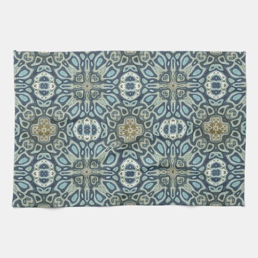 Blauwgroen Turquoise Zeevruchten Groene Boheemse T Theedoek (Horizontaal)