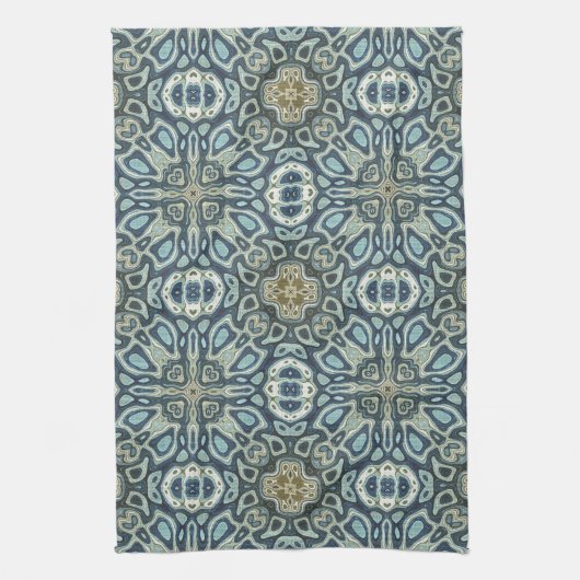 Blauwgroen Turquoise Zeevruchten Groene Boheemse T Theedoek (Verticaal)