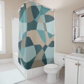 Blauwgroen tussenliggende rotlagen douchegordijn (In situ)