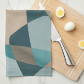 Blauwgroen tussenliggende rotlagen theedoek (Quarter Fold)