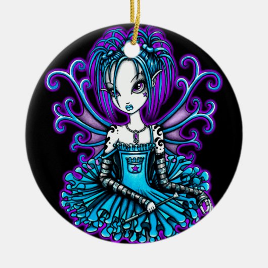 blauwgroen TuTu Fairy Art Ornament (Voorkant)