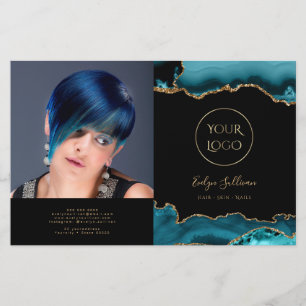 blauwgroen tweeledige brochure