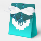 Blauwgroen uitdrijven Glitter Sweet 16 Bedankdoosjes (Voorkant Zijde)