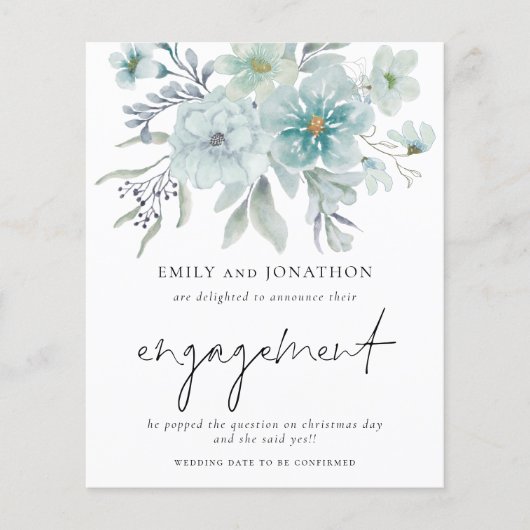 Blauwgroen uitgave van het Verloving van Florals W (Voorkant)