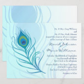 Blauwgroen uitnodiging tot het huwelijk van Peacoc (Voorkant / Achterkant)