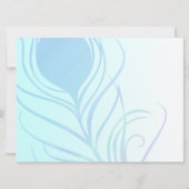 Blauwgroen uitnodiging tot het huwelijk van Peacoc (Achterkant)