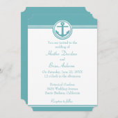 Blauwgroen uitnodiging tot het indienen van ankerh (Voorkant / Achterkant)