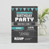 Blauwgroen uitnodiging tot het indienen van prijsu (Staand voorkant)