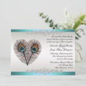 Blauwgroen uitnodiging tot huwelijk (Staand voorkant)