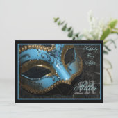 Blauwgroen uitnodiging tot weddenschap in Masquera (Staand voorkant)