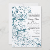 Blauwgroen uitnodiging tot weduwschap (Voorkant)