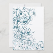 Blauwgroen uitnodiging tot weduwschap (Achterkant)