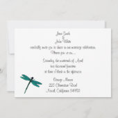 Blauwgroen uitnodiging tot weduwschap (Achterkant)