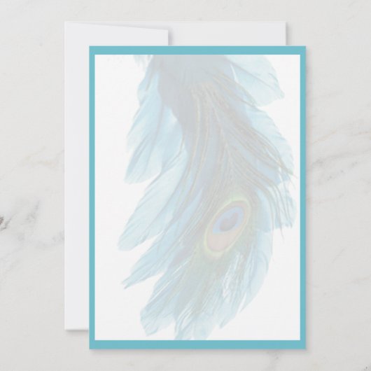 Blauwgroen uitnodiging tot weduwschap met een blau (Achterkant)