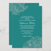  Blauwgroen uitnodiging tot weduwschap over zweven (Voorkant / Achterkant)