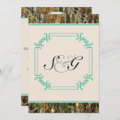 Blauwgroen uitnodiging tot weduwschap rond Camo Ru (Voorkant / Achterkant)