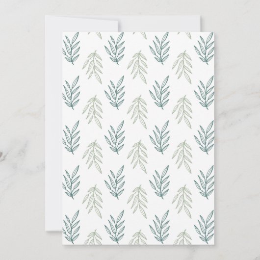 Blauwgroen uitnodiging van 50e verjaardag (Achterkant)