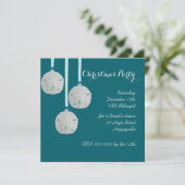 Blauwgroen uitnodiging van de partij Kustvakantieh (Staand voorkant)