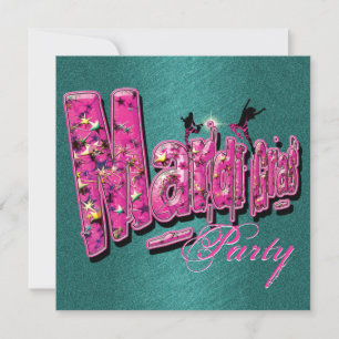 blauwgroen uitnodiging van Mardi Gras
