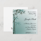 Blauwgroen uitnodiging voor Birthday Bamboo (Voorkant / Achterkant)