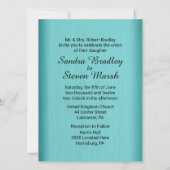 Blauwgroen uitnodiging voor blauwe bruiloft (Achterkant)