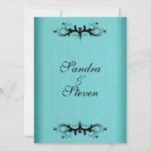 Blauwgroen uitnodiging voor blauwe bruiloft (Voorkant)