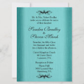 Blauwgroen uitnodiging voor blauwe bruiloft (Achterkant)