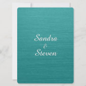 Blauwgroen uitnodiging voor blauwe bruiloft (Achterkant)