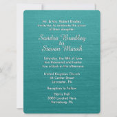 Blauwgroen uitnodiging voor blauwe bruiloft (Voorkant)