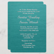 Blauwgroen uitnodiging voor blauwe bruiloft