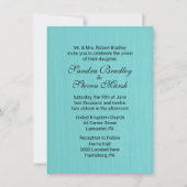 Blauwgroen uitnodiging voor blauwe bruiloft (Achterkant)