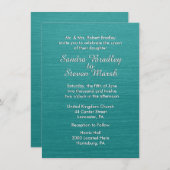 Blauwgroen uitnodiging voor blauwe bruiloft (Voorkant / Achterkant)