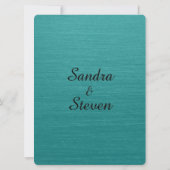 Blauwgroen uitnodiging voor blauwe bruiloft (Achterkant)