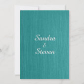 Blauwgroen uitnodiging voor blauwe bruiloft 5 x 7  (Achterkant)