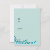 Blauwgroen uitnodiging voor bloesems Birthday (Achterkant)