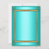 Blauwgroen uitnodiging voor een bridal (Achterkant)