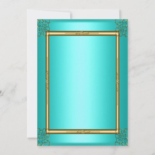 Blauwgroen uitnodiging voor een bridal (Achterkant)