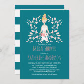 Blauwgroen uitnodiging voor een Bridal-wedstrijd v (Voorkant / Achterkant)