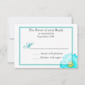 Blauwgroen uitnodiging voor eenvoudige weddenschap (Voorkant)