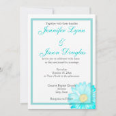 Blauwgroen uitnodiging voor eenvoudige weddenschap (Voorkant)