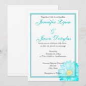 Blauwgroen uitnodiging voor eenvoudige weddenschap (Voorkant / Achterkant)